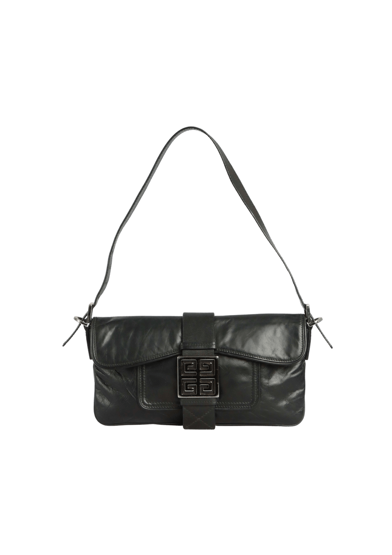 LOGO METAL BAGUETTE SHOULDER BAG