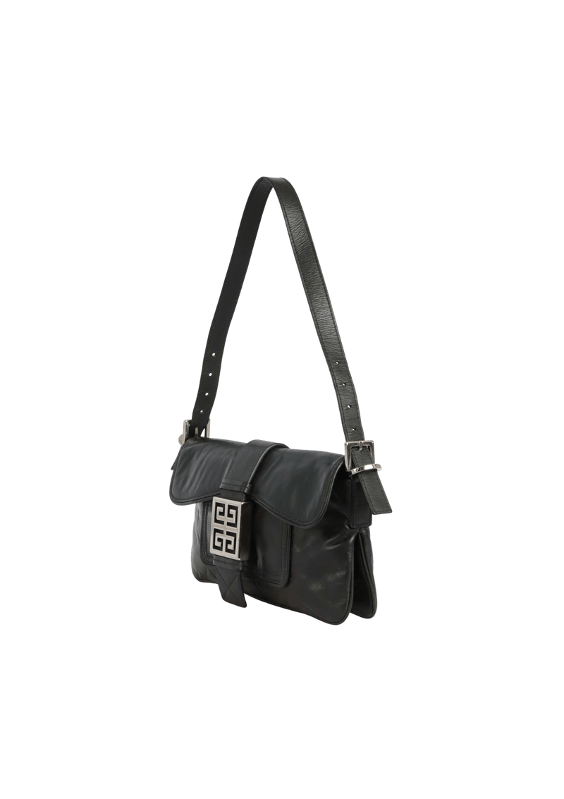 LOGO METAL BAGUETTE SHOULDER BAG