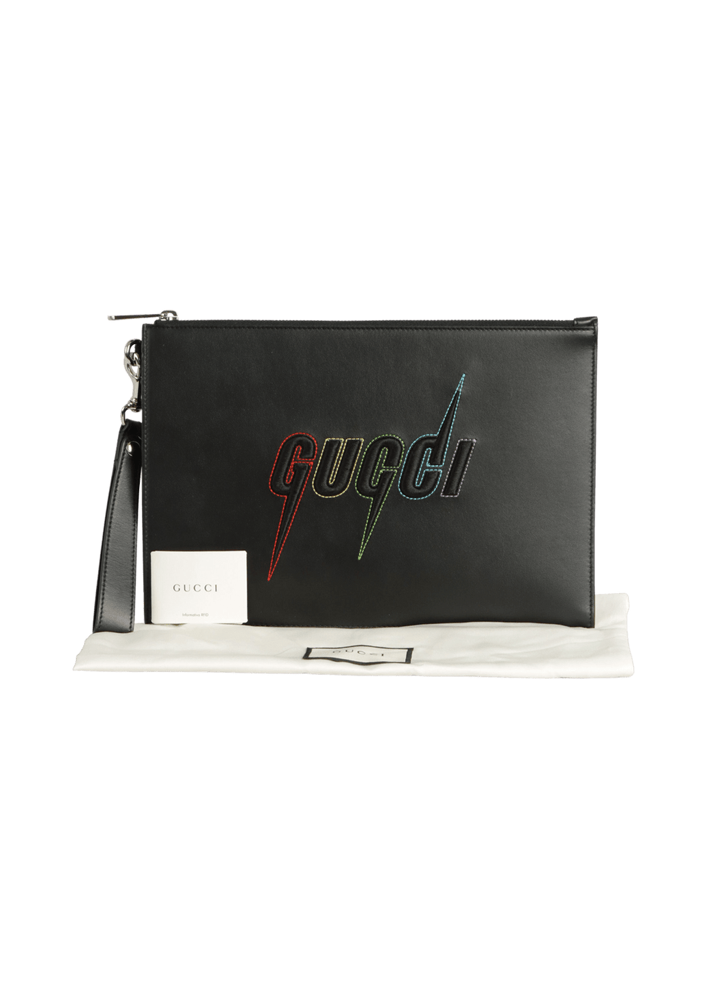BOLSA GUCCI BLADE LOGO WRISTLET PRETO ORIGINAL – Gringa