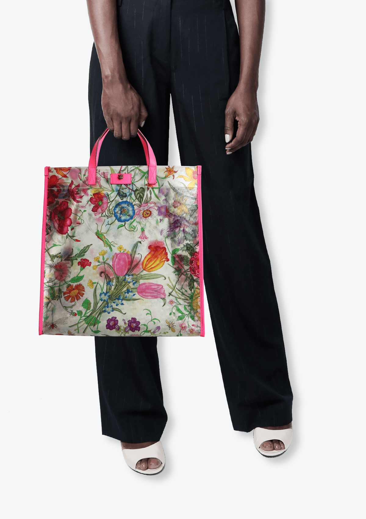 Gucci floral print tote sales