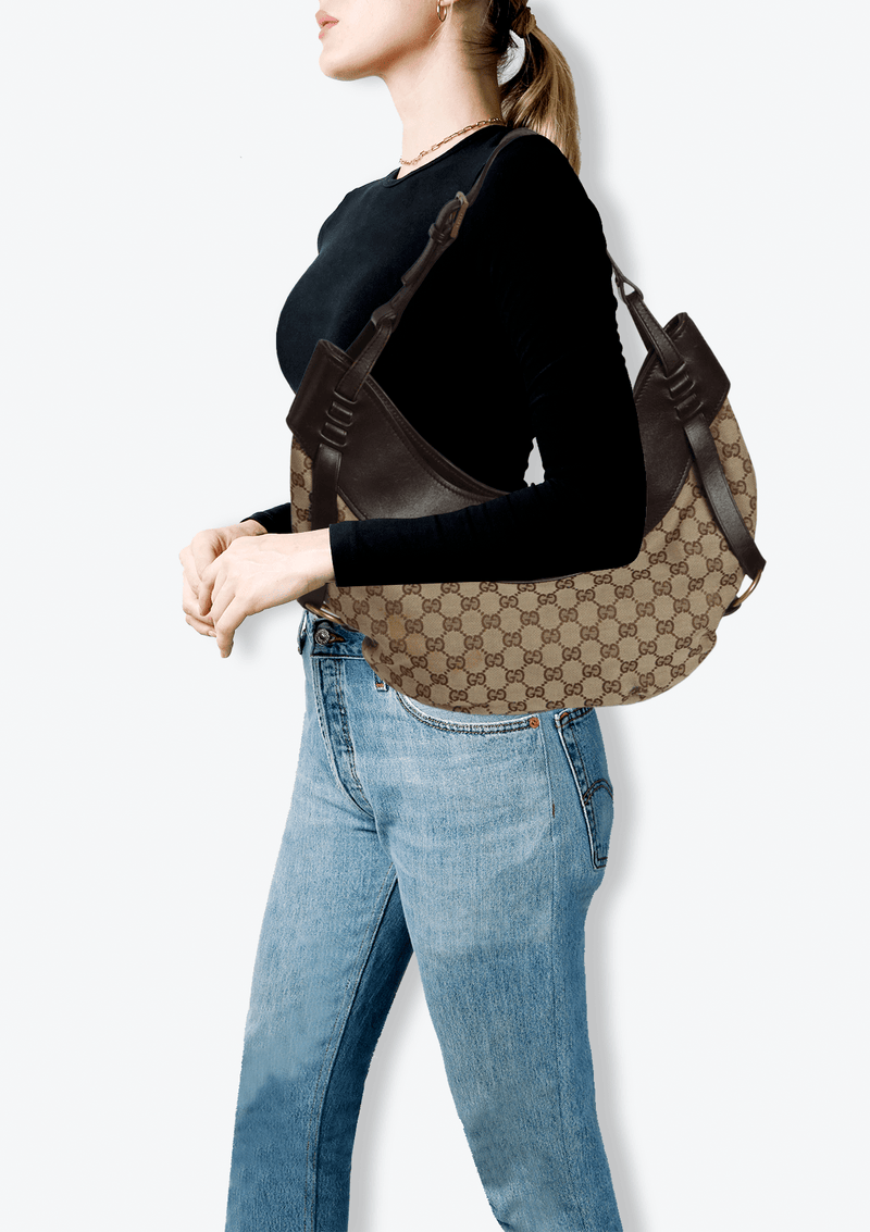 GG CANVAS CRESCENT HOBO