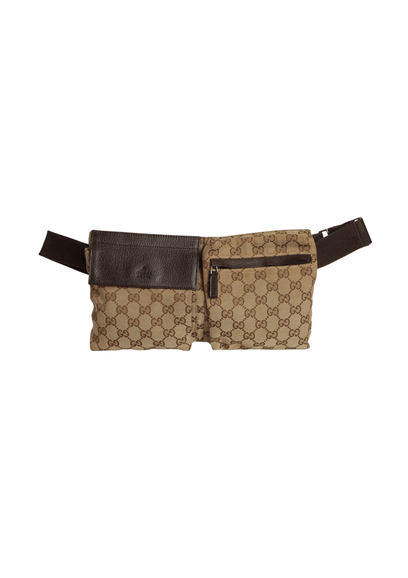 GG CANVAS DOUBLE BELT BAG