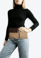 GG CANVAS DOUBLE BELT BAG