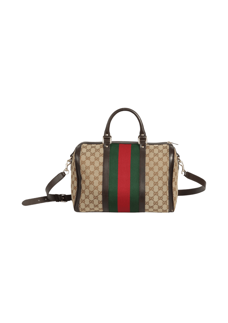 GG CANVAS WEB MEDIUM BOSTON BAG