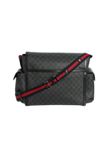 GG SUPREME MONOGRAM WEB DIAPER BAG