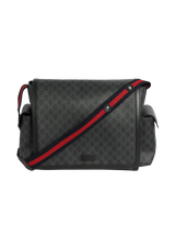 GG SUPREME MONOGRAM WEB DIAPER BAG