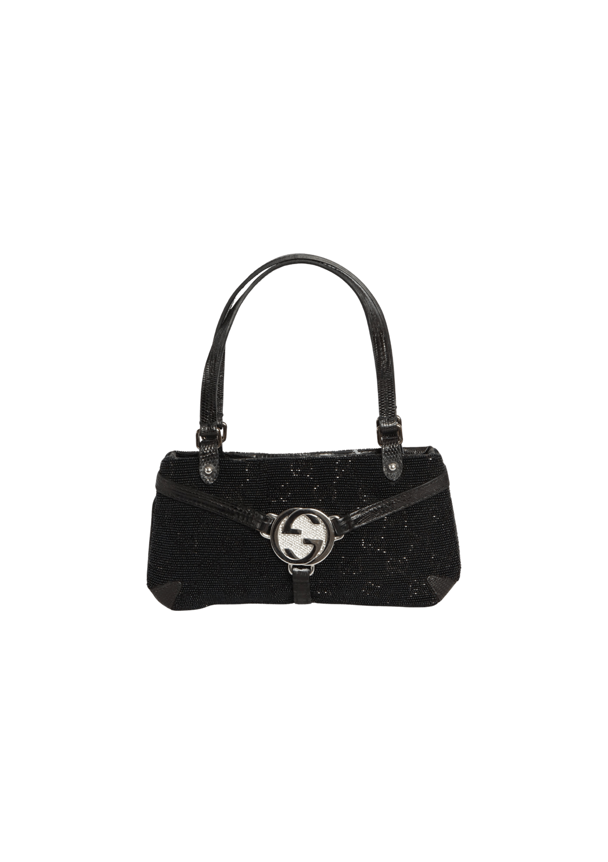 BOLSA GUCCI INTERLOCKING G LIZARD SHOULDER BAG PRETO ORIGINAL – Gringa