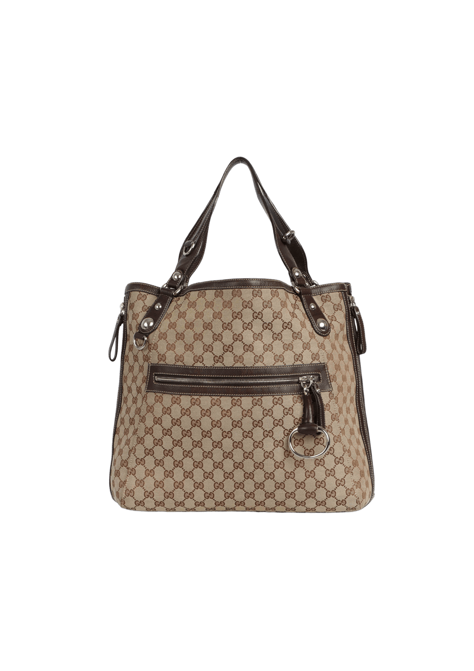BOLSA GUCCI LARGE GG CANVAS ICON BIT TOTE BEGE ORIGINAL – Gringa