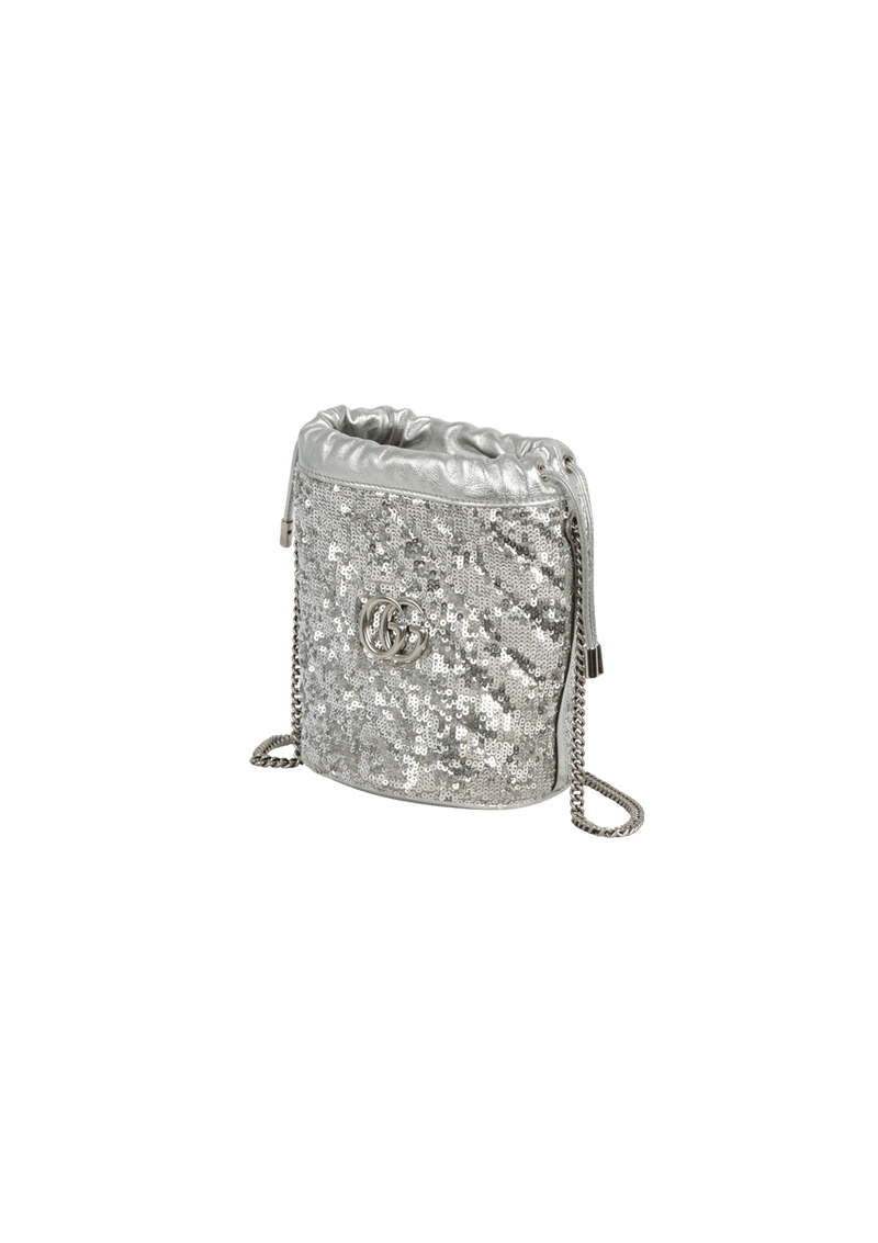 MINI SEQUIN GG MARMONT BUCKET BAG