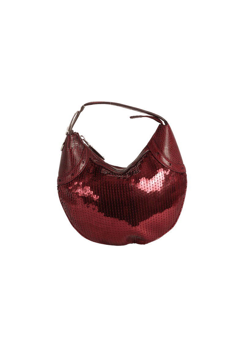 SEQUIN AND LIZARD HOBO BAG