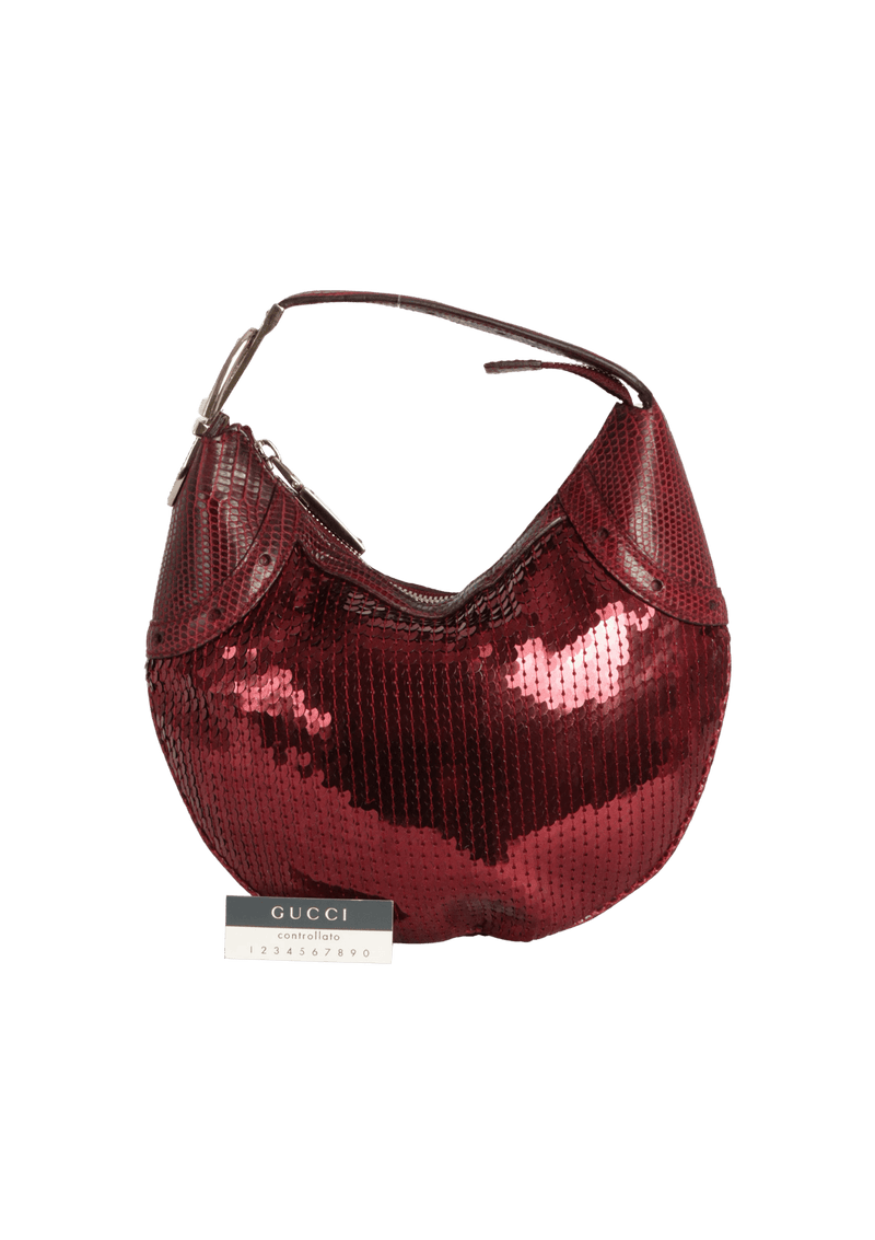 SEQUIN AND LIZARD HOBO BAG