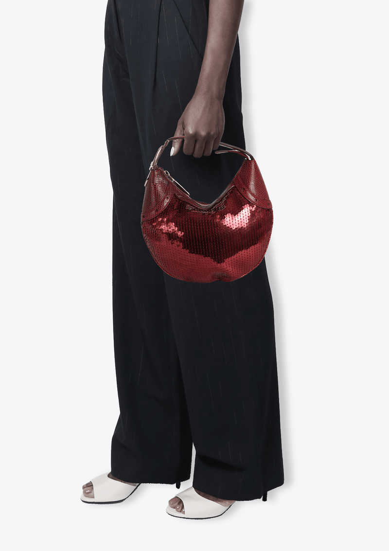 SEQUIN AND LIZARD HOBO BAG