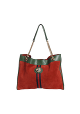 SUEDE RAJAH CHAIN TOTE