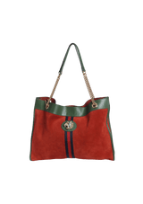 SUEDE RAJAH CHAIN TOTE