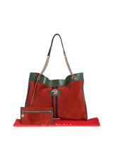 SUEDE RAJAH CHAIN TOTE