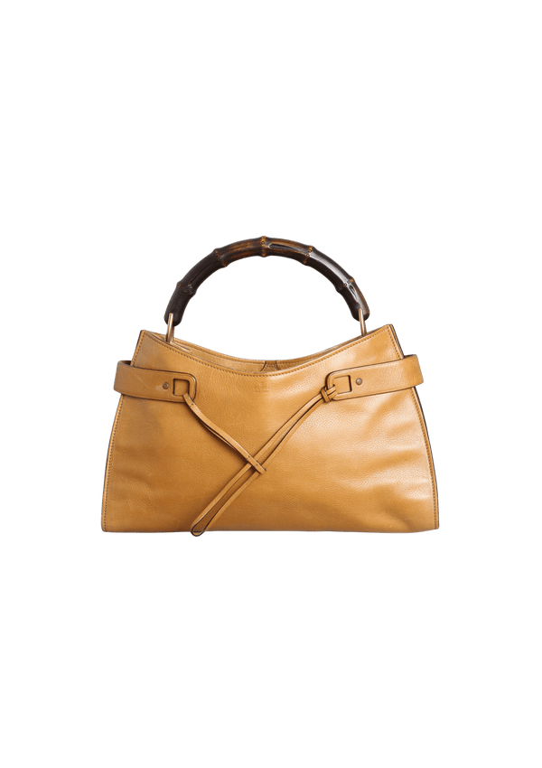 VINTAGE LEATHER BAMBOO HOBO