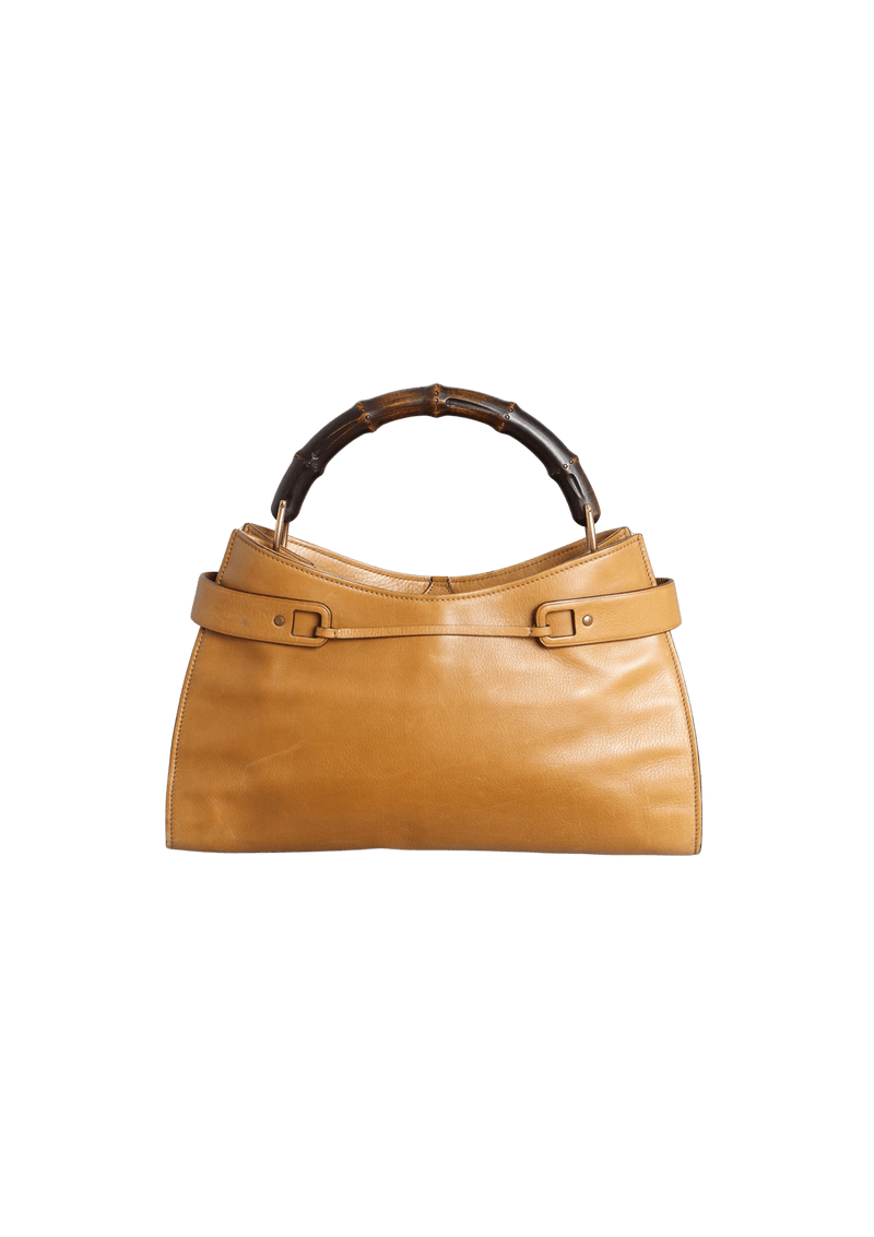 VINTAGE LEATHER BAMBOO HOBO