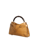 VINTAGE LEATHER BAMBOO HOBO