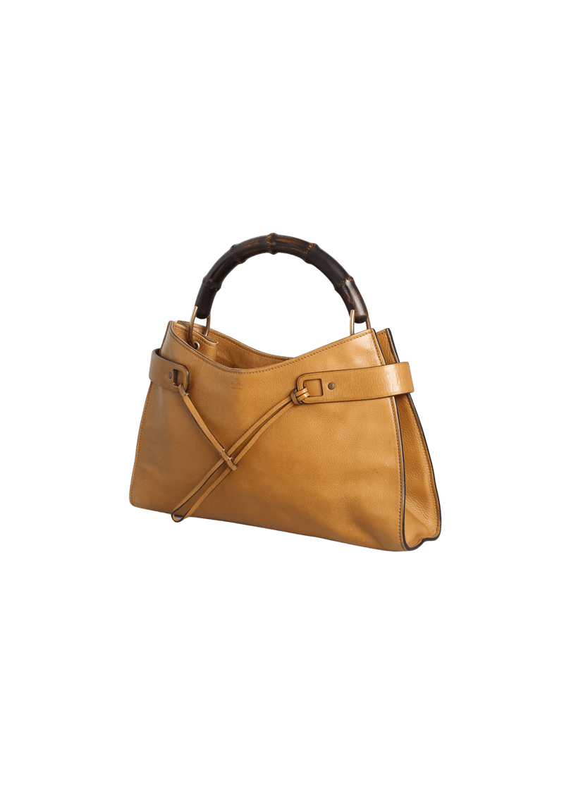 VINTAGE LEATHER BAMBOO HOBO