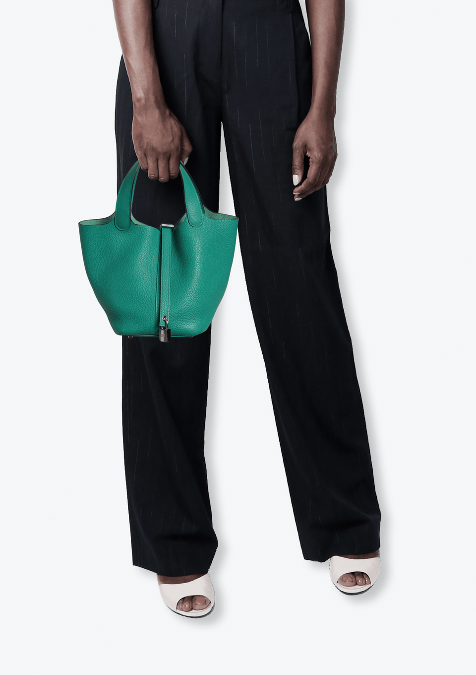 BOLSA HERMÈS CLEMENCE PICOTIN LOCK 18 VERDE ORIGINAL – Gringa