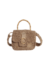 BOLSA BAÚ EM CROCHÊ DE SISAL E PALHA INDIANA METALIZADA