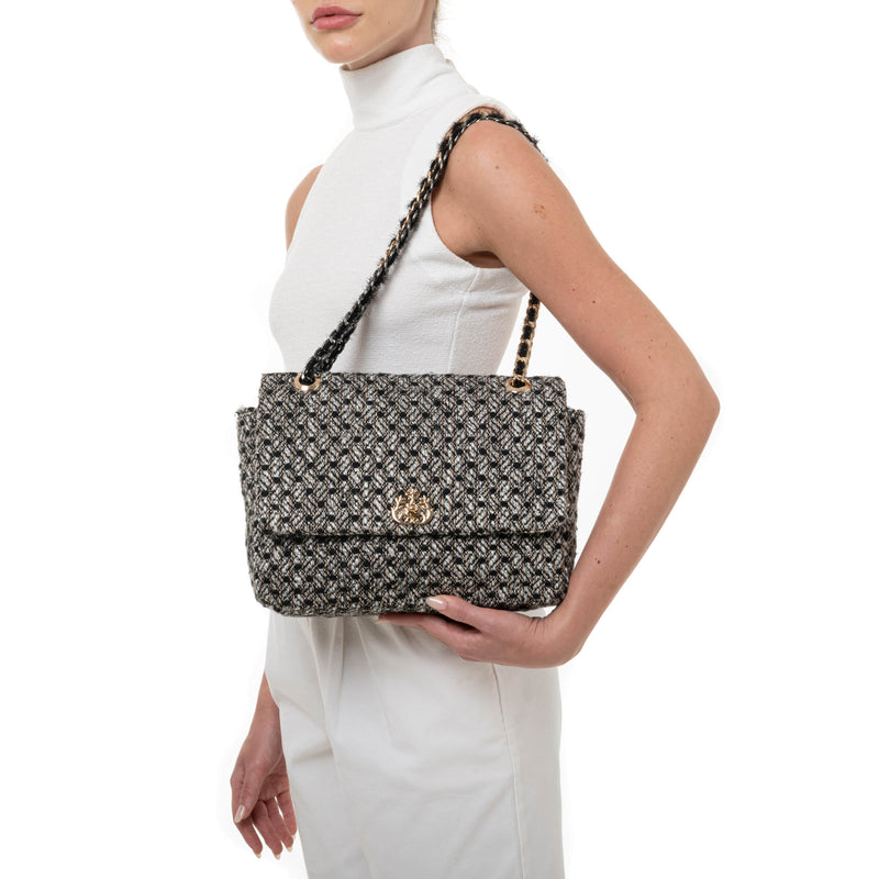 BOLSA CLASSICA EM TWEED