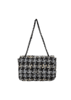 BOLSA CLÁSSICA EM TWEED COM CORRENTES