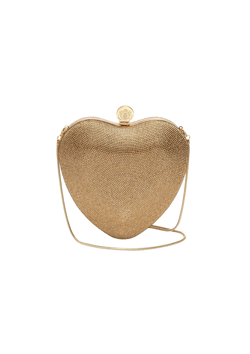 BOLSA CLUTCH EM CRISTAIS HEART