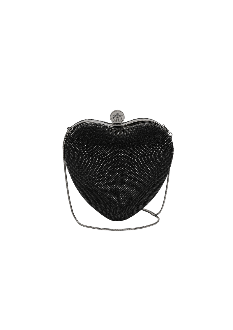 BOLSA CLUTCH EM CRISTAIS HEART