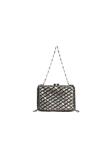 BOLSA CLUTCH METAL TRAMA COM BORBOLETAS EM CRISTAIS