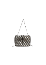 BOLSA CLUTCH METAL TRAMA COM BORBOLETAS EM CRISTAIS