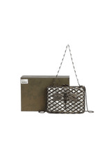 BOLSA CLUTCH METAL TRAMA COM BORBOLETAS EM CRISTAIS