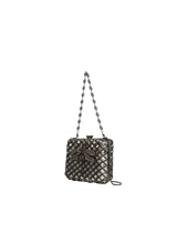 BOLSA CLUTCH METAL TRAMA COM BORBOLETAS EM CRISTAIS