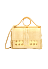 BOLSA EM PALHA COM ALÇA DE RATTAN