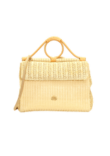 BOLSA EM PALHA COM ALÇA DE RATTAN