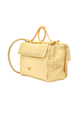 BOLSA EM PALHA COM ALÇA DE RATTAN