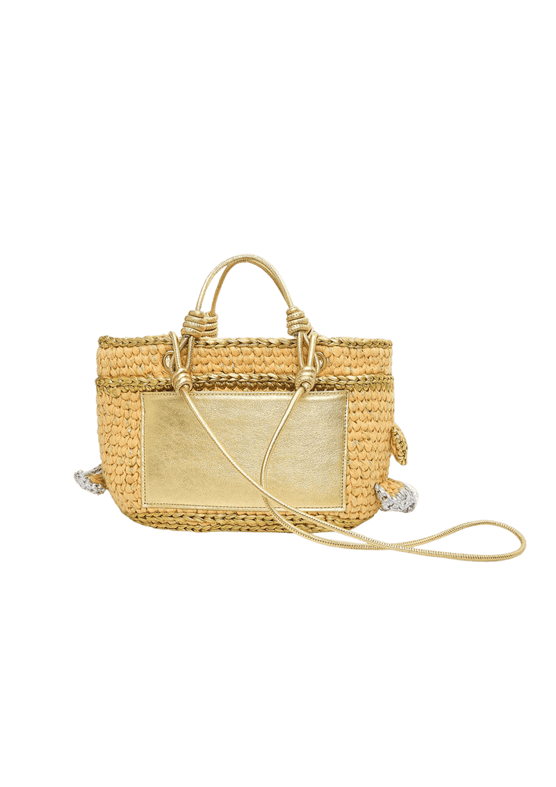 BOLSA PEPLUM BASKET EM PAPIER E COURO