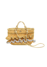 BOLSA PEPLUM BASKET EM PAPIER E COURO