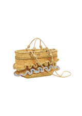 BOLSA PEPLUM BASKET EM PAPIER E COURO