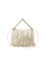 BOLSA SYLVIE BAG EM PLUMAS COM CORRENTE MULTIFUNCIONAL