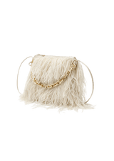 BOLSA SYLVIE BAG EM PLUMAS COM CORRENTE MULTIFUNCIONAL