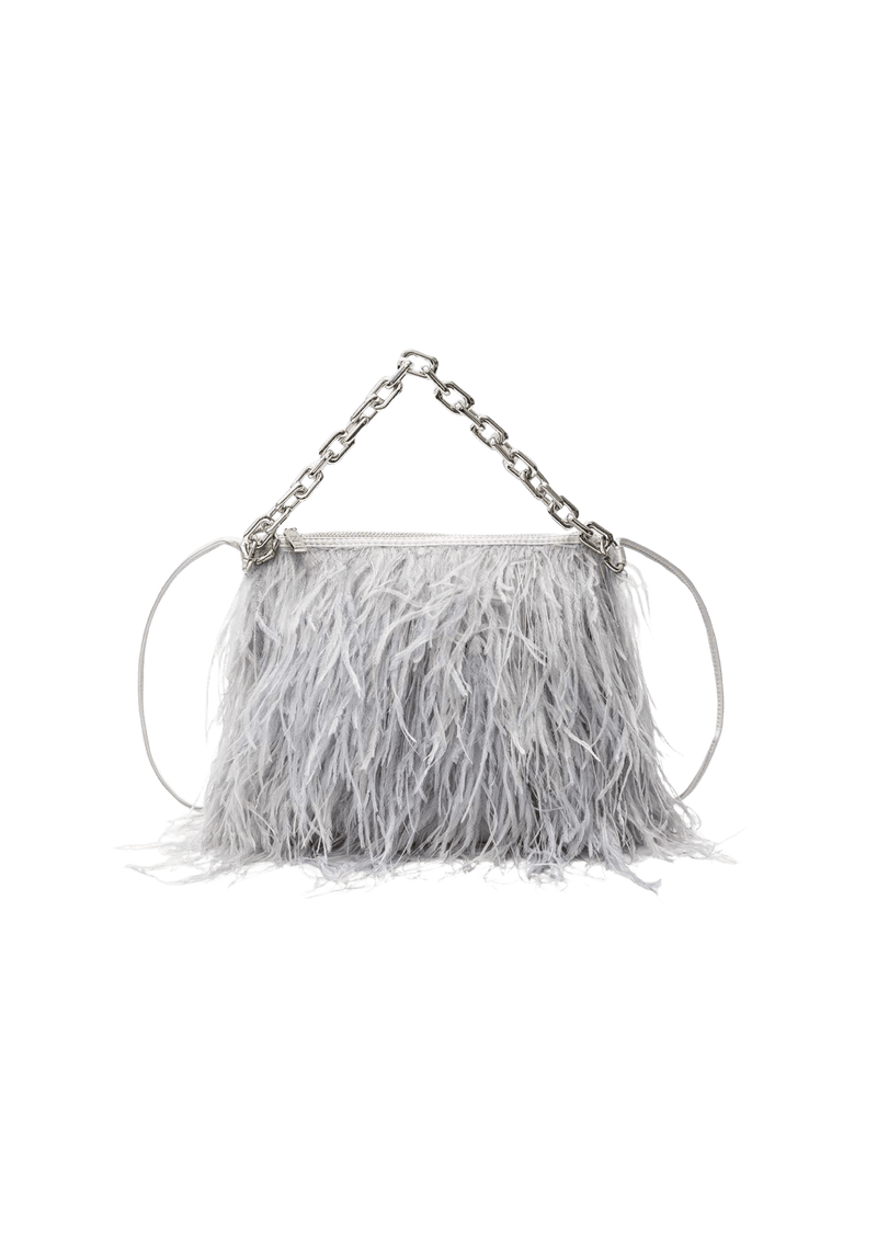 BOLSA SYLVIE BAG EM PLUMAS COM CORRENTE MULTIFUNCIONAL