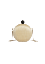 CLUTCH EM RAFFIA REDONDA