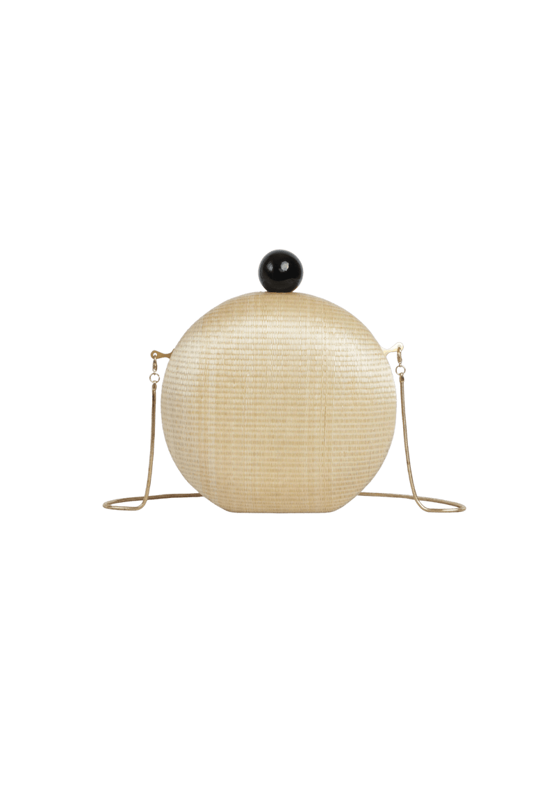 CLUTCH EM RAFFIA REDONDA