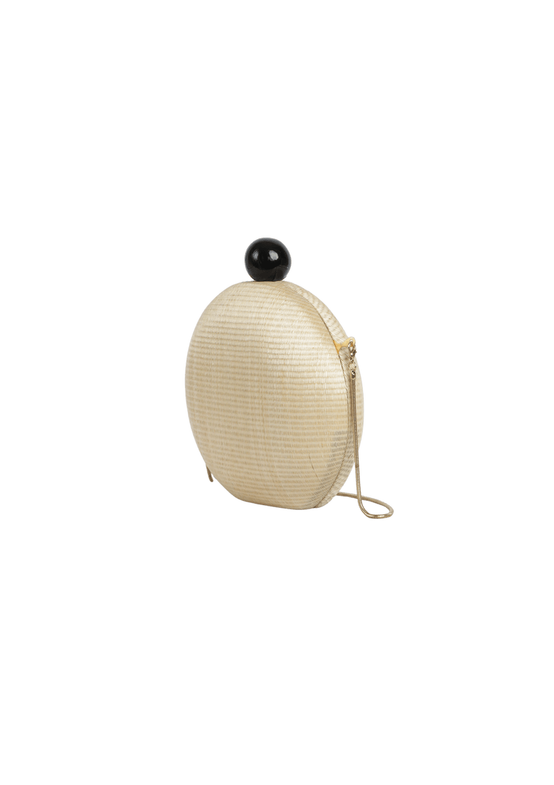 CLUTCH EM RAFFIA REDONDA