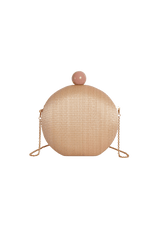 CLUTCH EM RAFFIA REDONDA