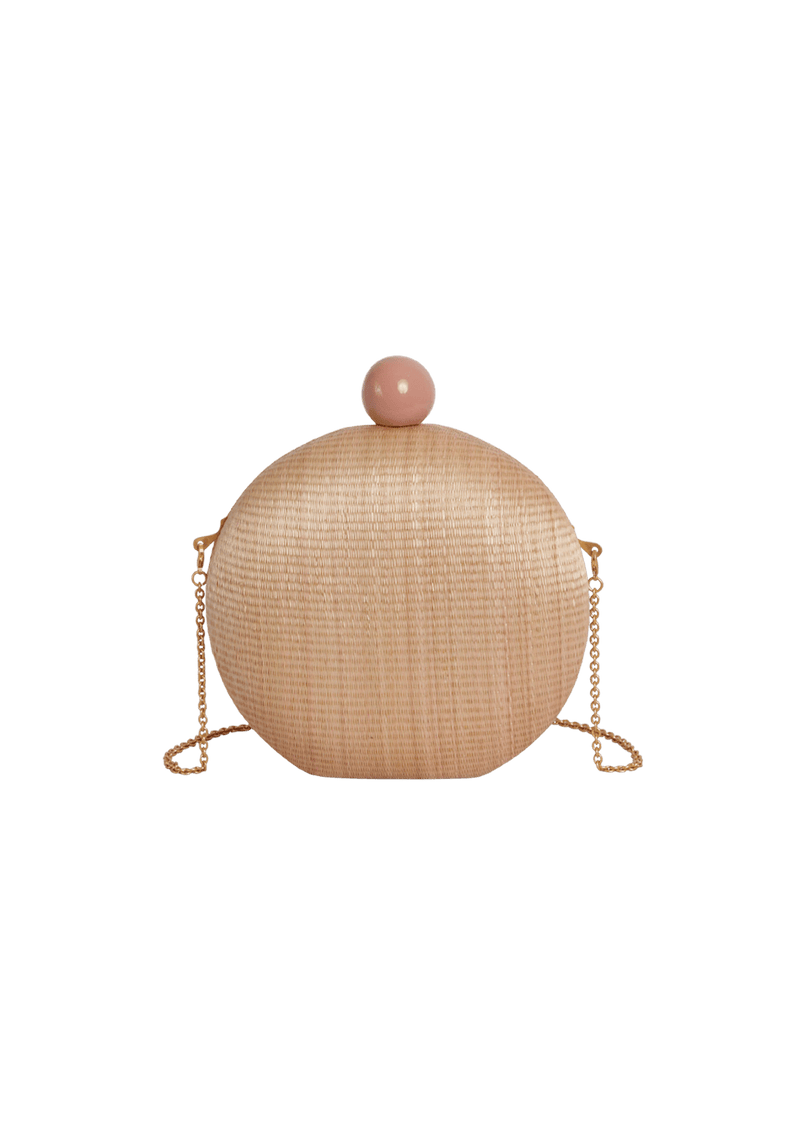 CLUTCH EM RAFFIA REDONDA