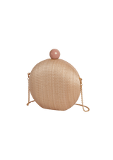 CLUTCH EM RAFFIA REDONDA