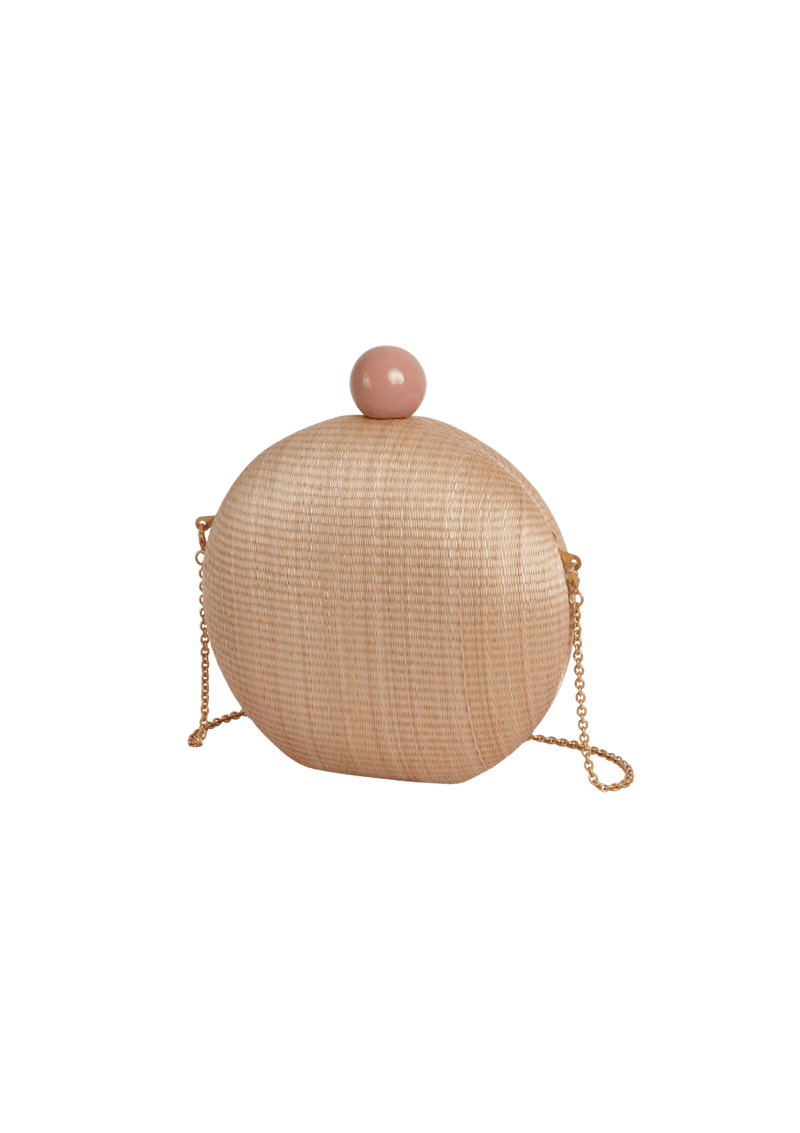 CLUTCH EM RAFFIA REDONDA