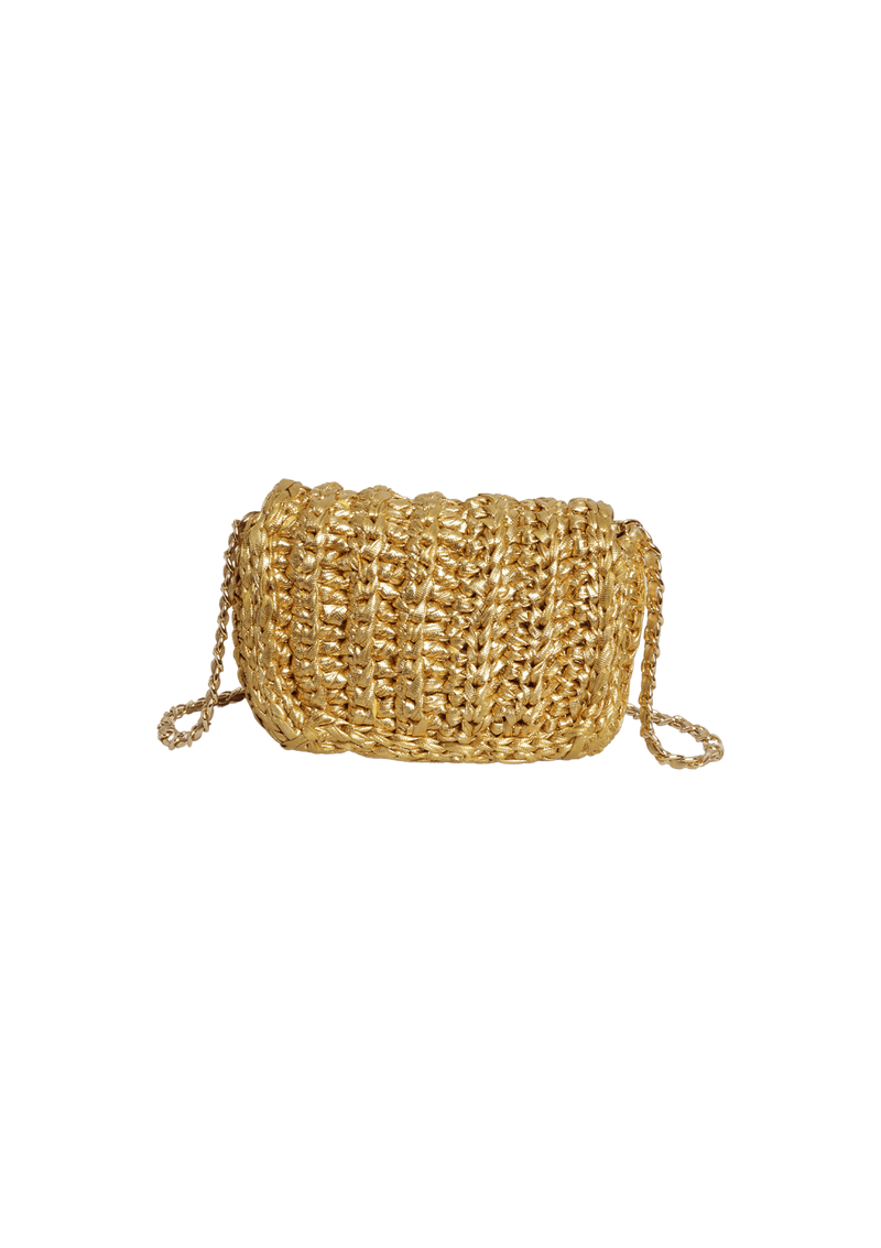 METALLIC CROCHET POUCH